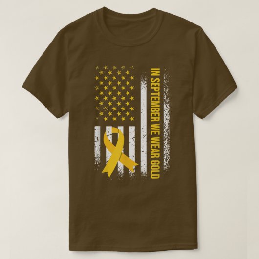 In september hebben we Gold Draag - kinderkanker T-shirt (Design voorkant)