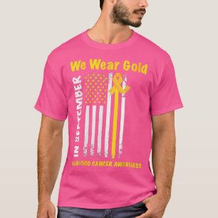 In september hebben we Gold Flag Childhood Cancer T-shirt