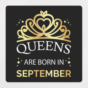 In september I worden koninginnen geboren Labels