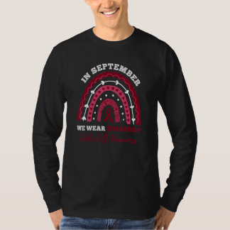 In September We Wear Burgundy Sickle Cell Awarenes T-shirt