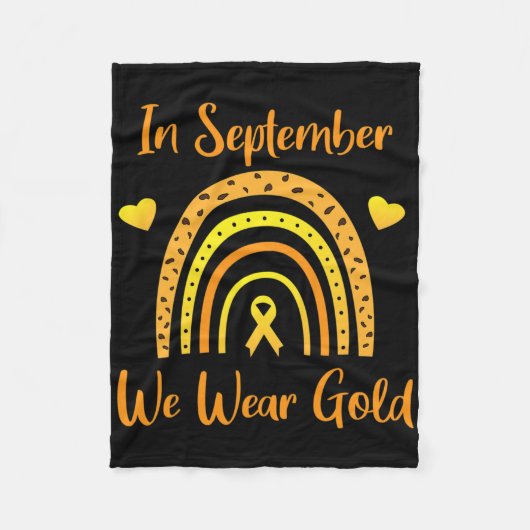 In September We Wear Gold Childhood Cancer Awarene Fleece Deken (Voorkant)