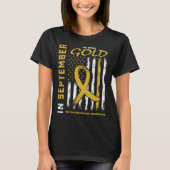 In September We Wear Gold Childhood Cancer Awarene T-shirt (Voorkant)
