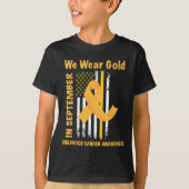 In September We Wear Gold Childhood Cancer Awarene T-shirt (Voorkant)