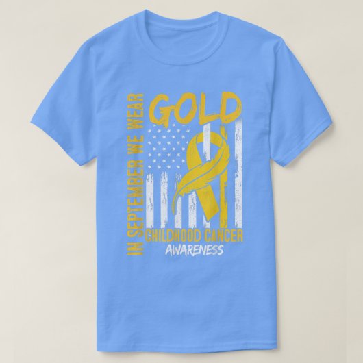 In September We Wear Gold Flag Ribbon Childhood Ca T-shirt (Design voorkant)