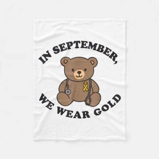In September We Wear Gold Pediatric Nurse Childhoo Fleece Deken (Voorkant)
