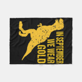 In September We Wear Gold Trex Childhood Cancer Aw Fleece Deken (Voorkant (Horizontaal))