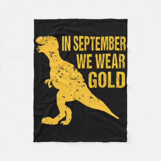 In September We Wear Gold Trex Childhood Cancer Aw Fleece Deken (Voorkant)