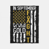 In September We Wear Gold Usa Childhood Cancer Awa Fleece Deken (Voorkant)