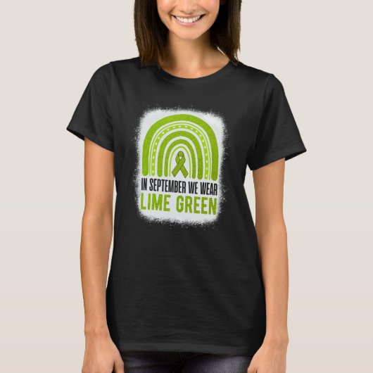 In September We Wear Lime Green Rainbow Lymphoma A T-shirt (Voorkant)