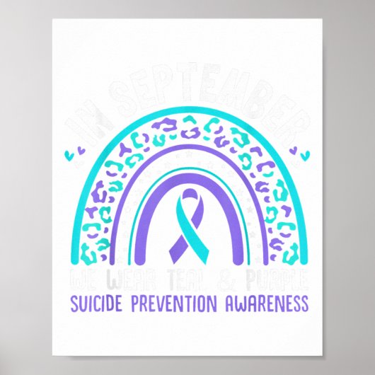 In September We Wear Teal &amp; Purple Rainbow Sui Poster (Voorkant)
