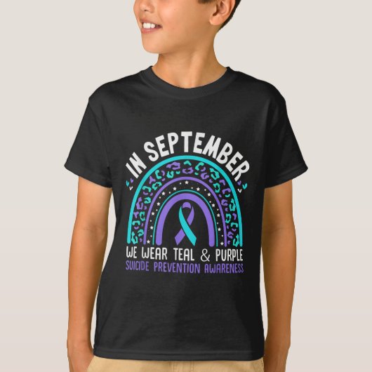 In September We Wear Teal &amp; Purple Rainbow Sui T-shirt (Voorkant)