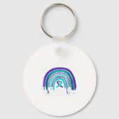 In September We Wear Teal &amp; Purple Suicide Pre Sleutelhanger (Voorkant)