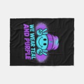 In September We Wear Teal And Purple Suicide Preve Fleece Deken (Voorkant (Horizontaal))