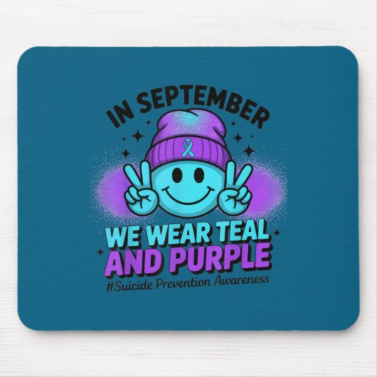 In September We Wear Teal And Purple Suicide Preve Muismat (Voorkant)