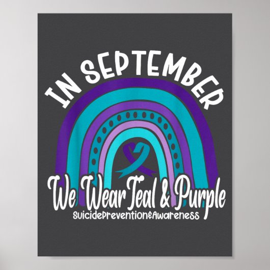 In September We Wear Teal And Purple Suicide Preve Poster (Voorkant)