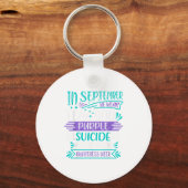 In September We Wear Teal And Purple Suicide Preve Sleutelhanger (Voorkant)
