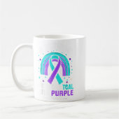 In September We Wear Teal Purple Ribbon Suicide Pr Koffiemok (Links)