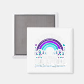 In September We Wear Teal Purple Ribbon Suicide Pr Magneet (Voorkant / Achterkant)