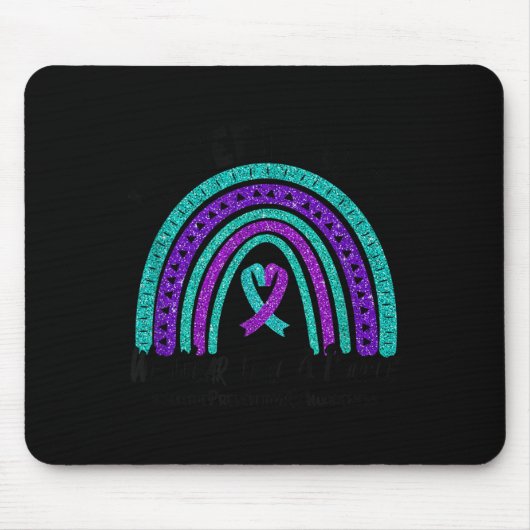 In September We Wear Teal Purple Ribbon Suicide Pr Muismat (Voorkant)