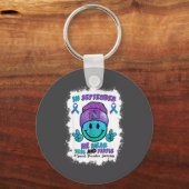 In September We Wear Teal Purple Ribbon Suicide Pr Sleutelhanger (Voorkant)