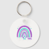 In September We Wear Teal Purple Ribbon Suicide Pr Sleutelhanger (Voorkant)