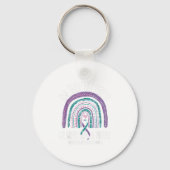 In September We Wear Teal Purple Ribbon Suicide Pr Sleutelhanger (Voorkant)