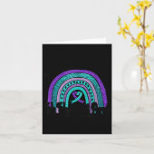 In September Wear Teal And Purple Rainbow Suicide  Kaart (Gele Bloem)