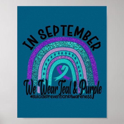 In September Wear Teal And Purple Rainbow Suicide  Poster (Voorkant)