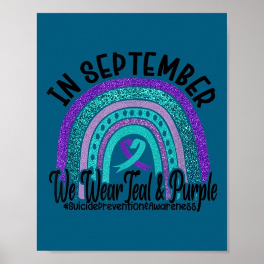 In September Wear Teal And Purple Rainbow Suicide Poster (Voorkant)