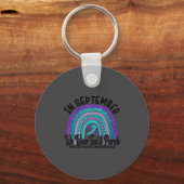 In September Wear Teal And Purple Rainbow Suicide  Sleutelhanger (Voorkant)