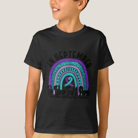 In September Wear Teal And Purple Rainbow Suicide  T-shirt (Voorkant)