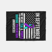 In September Wear Teal Purple Suicide Prevention A Fleece Deken (Voorkant (Horizontaal))