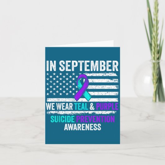 In September Wear Teal Purple Suicide Prevention A Kaart (Voorkant)