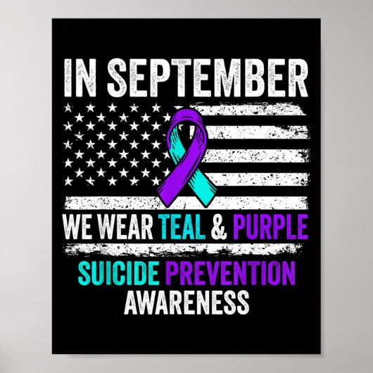 In September Wear Teal Purple Suicide Prevention A Poster (Voorkant)