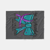 In September Wear Teal Purple Suicide Prevention B Fleece Deken (Voorkant (Horizontaal))