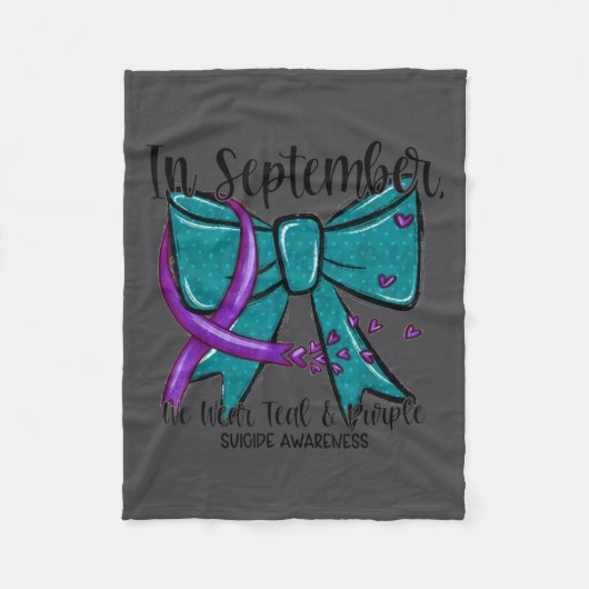 In September Wear Teal Purple Suicide Prevention B Fleece Deken (Voorkant)