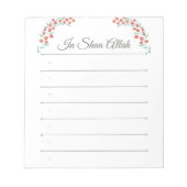 In shaa Allah Islamic notepad Notitieblok (Voorkant)