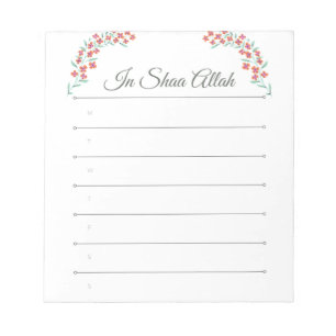 In shaa Allah Islamic notepad Notitieblok
