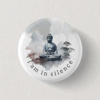 In Silence Boeddha Meditatie Button voor Retreat #