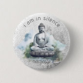 In Silence Boeddha Meditatie Button voor Retreat # (Voorkant)
