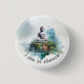 In Silence Boeddha Meditatie Button voor Retreat # (Voorkant)