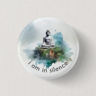 In Silence Boeddha Meditatie Button voor Retreat #