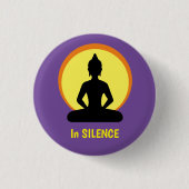 In SILENCE Meditation & Buddha (Vipassana) Ronde Button 3,2 Cm (Voorkant)