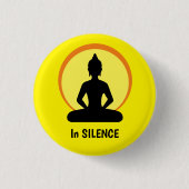In SILENCE Meditation & Buddha (Vipassana) Ronde Button 3,2 Cm (Voorkant)