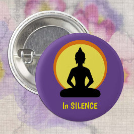 In SILENCE Meditation & Buddha (Vipassana) Ronde Button 3,2 Cm