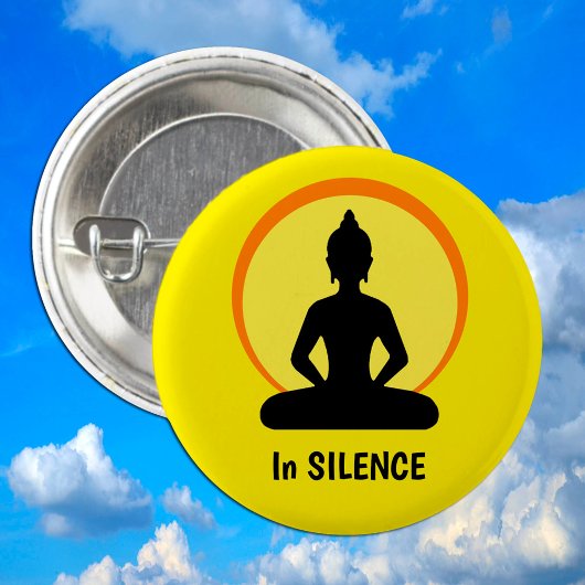 In SILENCE Meditation & Buddha (Vipassana) Ronde Button 3,2 Cm