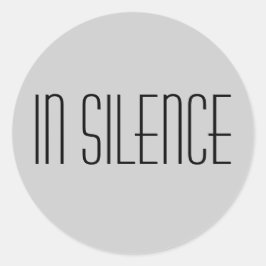 In Silence Sticker—Grey Modern Ronde Sticker