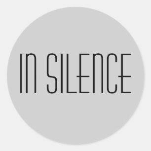 In Silence Sticker—Grey Modern Ronde Sticker