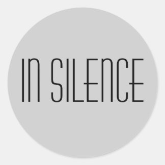 In Silence Sticker—Grey Modern Ronde Sticker