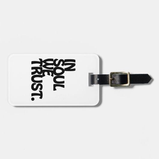 In Soul vertrouwen we. Bagagelabel (Voorkant horizontaal)